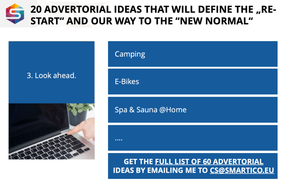 20 Advertorial Ideas after Corona to make Money for Local Newspapers